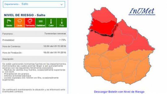 Meteorología emitió advertencia roja para el norte del país