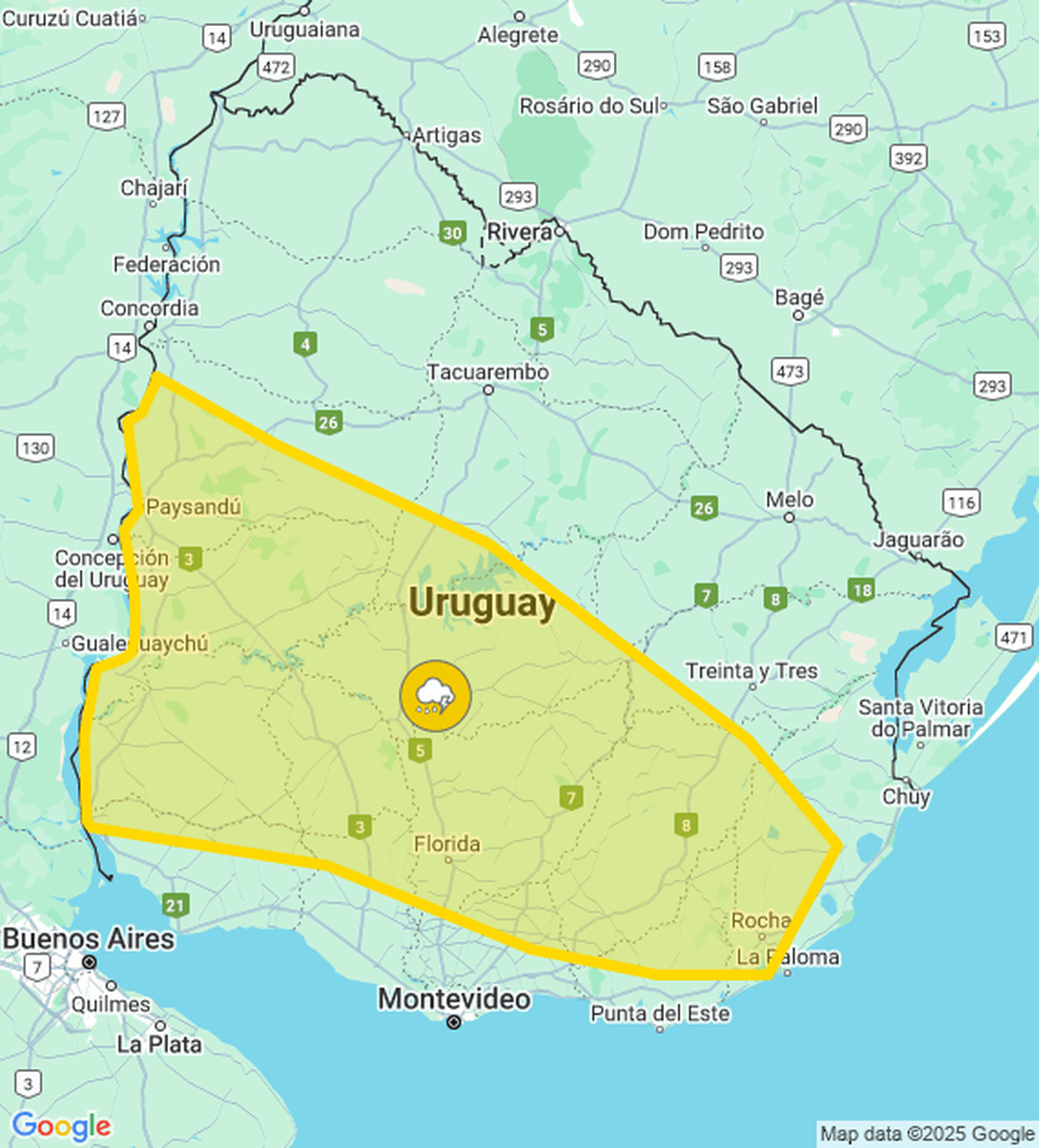 Rige Alerta Amarilla Por Tormentas Fuertes Y Lluvias Intensas En Una