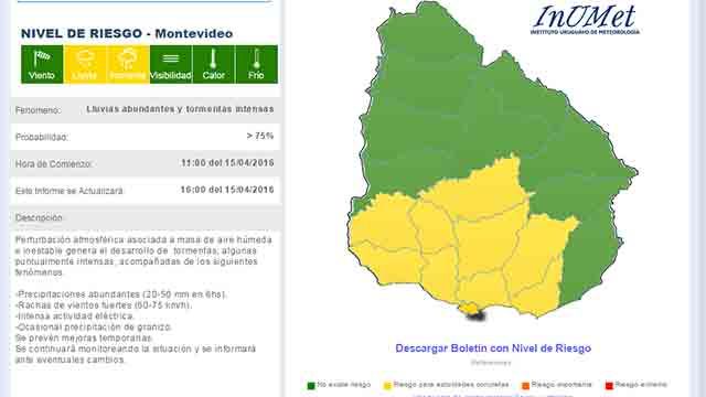 Alerta Amarilla Para Hoy Y Cuatro Días De Lluvias Intensas En Uruguay