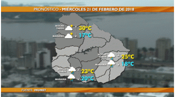 miercoles con precipitaciones y tormentas en gran parte del pais