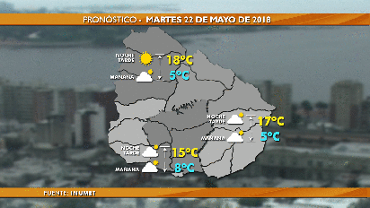maxima de 16ºc en montevideo y precipitaciones aisladas