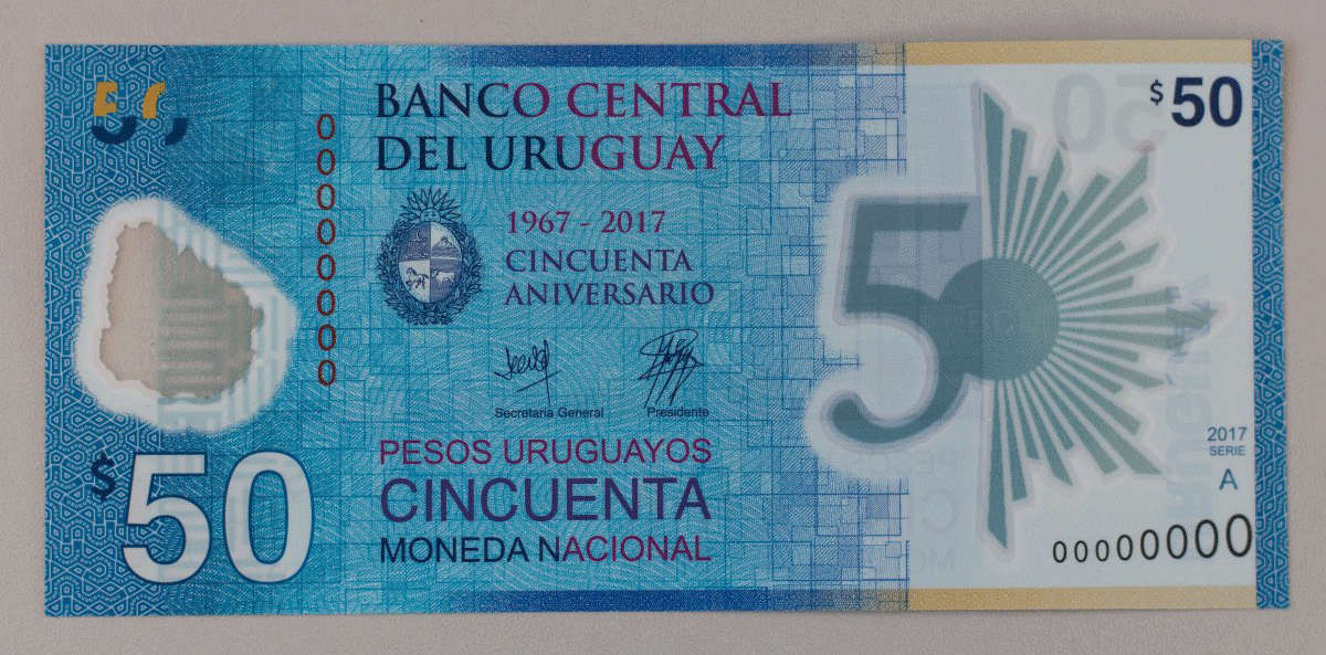 Billete de 50 pesos con el nuevo diseño y en sustrato de polìmero