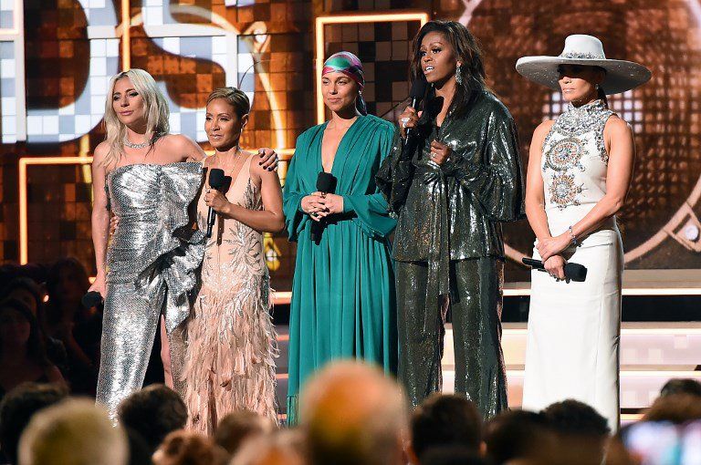 Lady Gaga, Jada Pinkett Smith, Alicia Keys, Michelle Obama y Jennifer Lopez