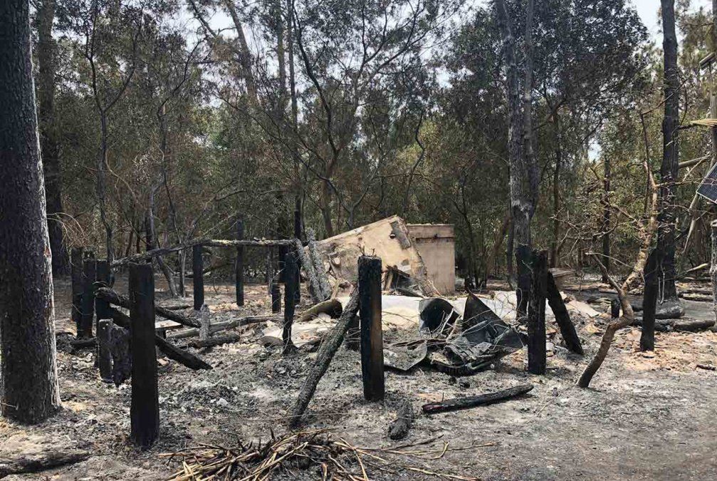 Una de las viviendas consumidas por el fuego en Santa Isabel