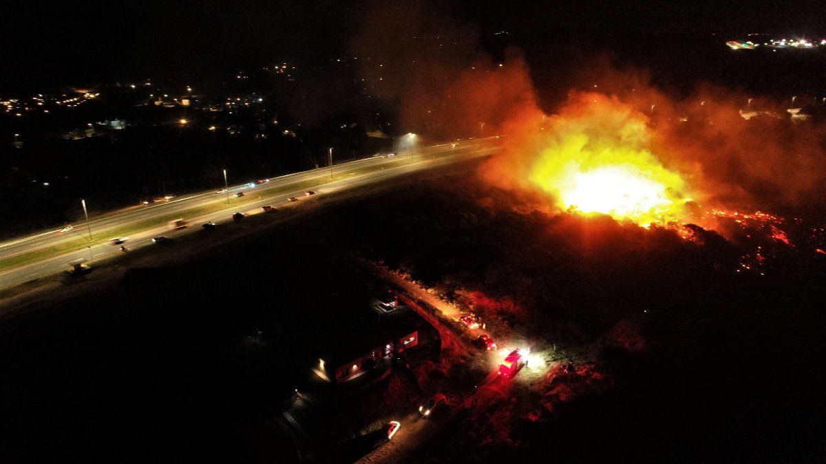 Incendio en Solanas, vista aérea