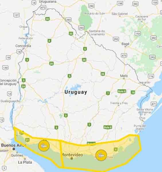 Esta es la franja comprendida bajo alerta amarilla