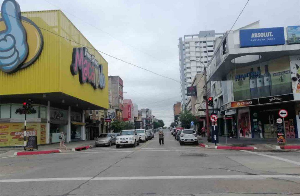 Así estaba el centro de Rivera esta mañana con los free shops cerrados