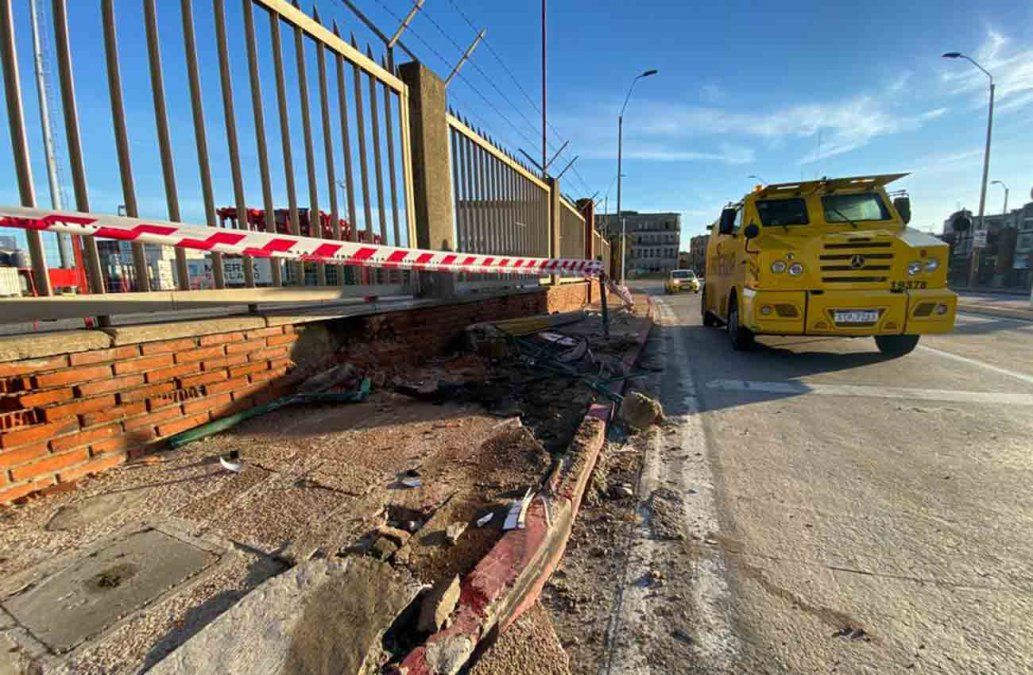 La rambla sobre el Puerto de Montevideo tras el accidente