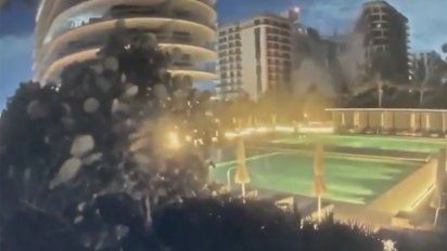 una camara capto el momento del derrumbe del edificio en miami