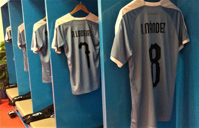 Todo pronto en el vestuario del Guangxi Sports Centre