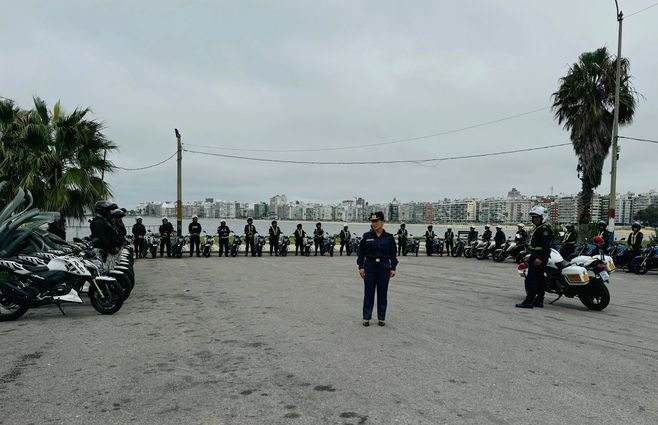 Foto: Ministerio del Interior. Motos presentadas en Kibón este martes.