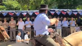 Lacalle Pou en el desfile de la Patria Gaucha.