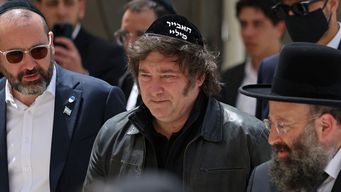 Foto: AFP. Javier Milei, presidente de Argentina, en Israel.