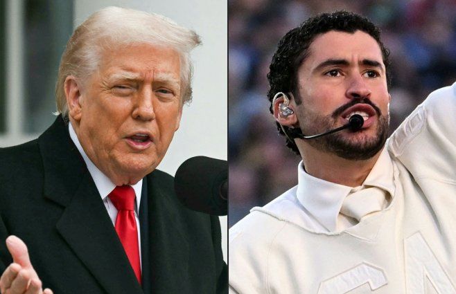 Fotos: AFP. Donald Trump y Bad Bunny. Polémica por Super Bowl.