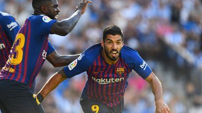 suarez marco un gol en la remontada del barcelona ante la real sociedad