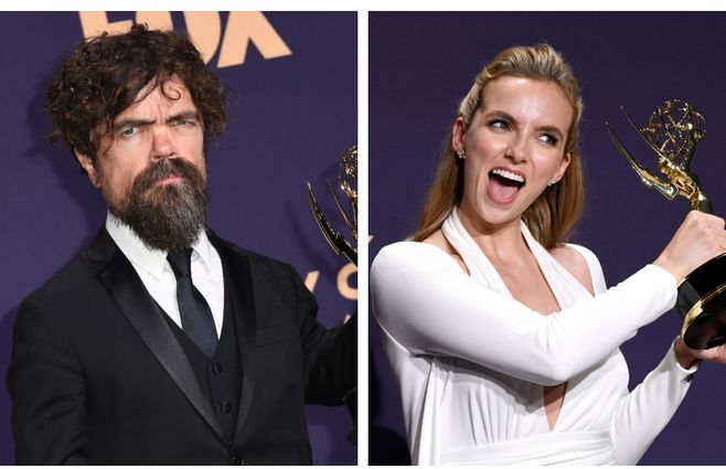 Peter Dinklage (Game of Thrones), mejor actor de reparto, Jodie Comer (Killing Eve), mejor actriz en serie de TV, dos de los ganadores principales en los Premios Emmy