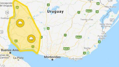 alerta amarilla por tormentas fuertes en seis departamentos