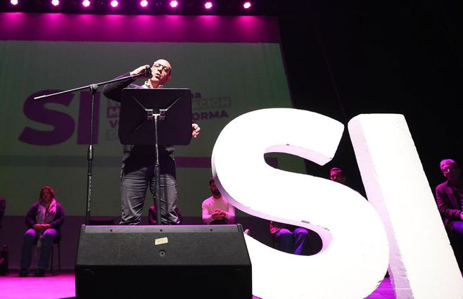 Marcelo Abdala, campaña por el SI. Foto: FocoUy