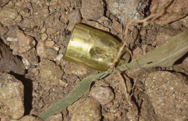 Foto: Subrayado. Proyectil hallado en una casa a tres cuadras de donde ocurrió el ataque a tiros.