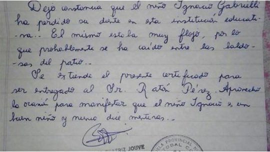 carta escuela