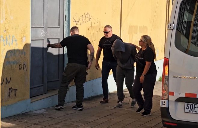 El exnovio de Valentina Cancela conducido por la Policía.