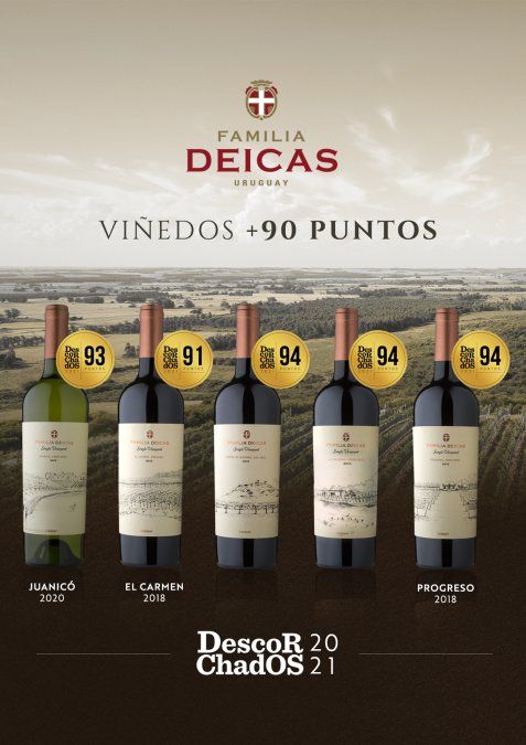 Mejor vino tinto de Uruguay es de Bodega Familia Deicas