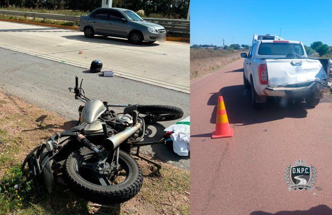 Fotos: Policía Caminera. Cuatro víctimas iban en motos, una en auto.