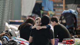 Refugiados de Ucrania en Polonia. Foto: AFP.