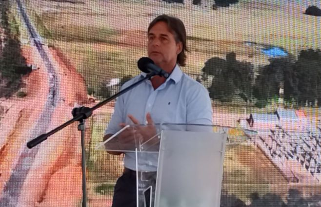 Lacalle Pou en Treinta y Tres, este jueves 27 de febrero.