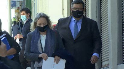 Presidenta de UTE, Silvia Emaldi, con el abogado Jorge Barrera.