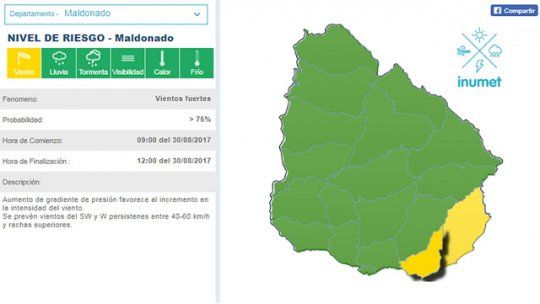 alerta amarilla maldonado y rocha
