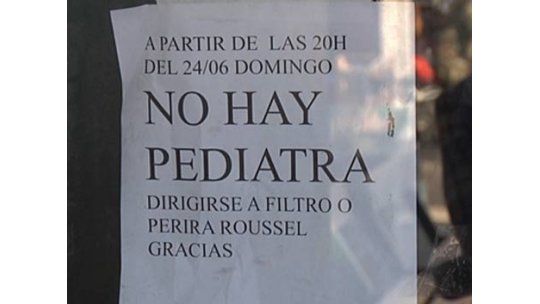 Sin pediatras en policlínicas públicas barriales