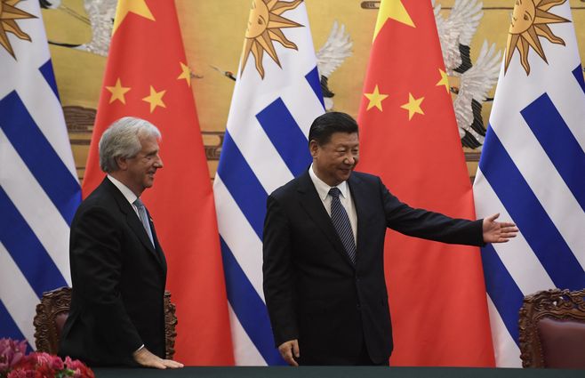 Vàzquez y el líder comunista chino, Ji Xinping. 