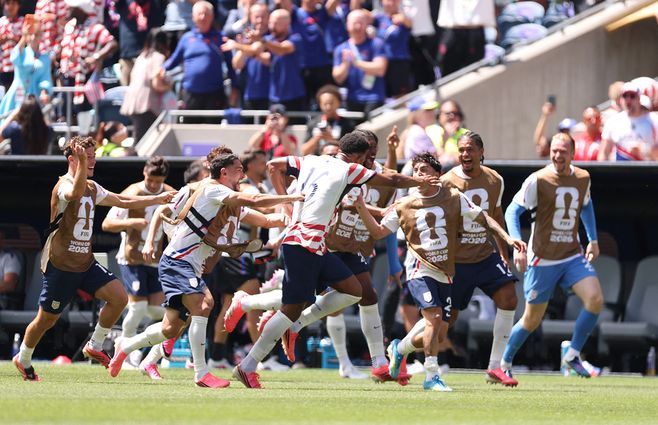 Estados Unidos festeja en su Mundial. Foto: AFP