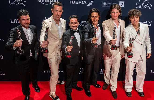 La sociedad de la nieve en los Premios Platino. Foto: AFP