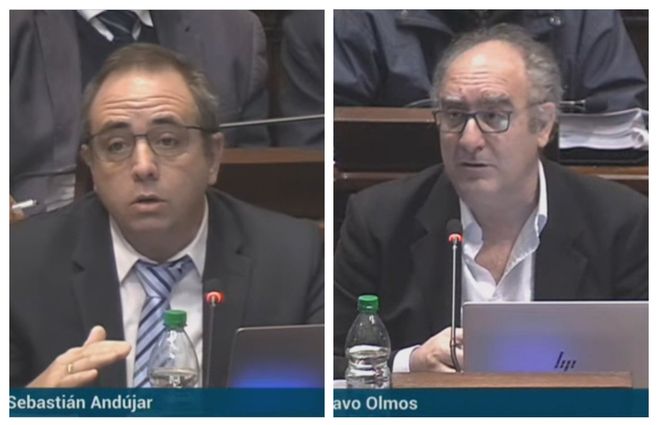 Diputados Sebastián Andújar y Gustavo Olmos, miembros informantes del Parlamento