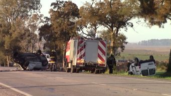 tres fallecidos y un herido grave en siniestro de transito frontal sobre ruta 3 de flores