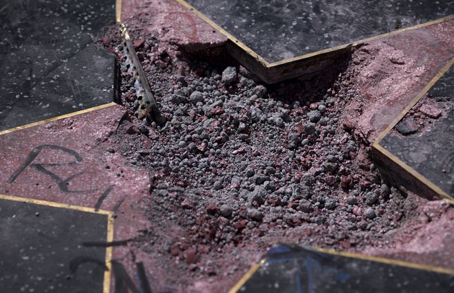 estrella walk of fame donald trump vandalizada AFP.jpg