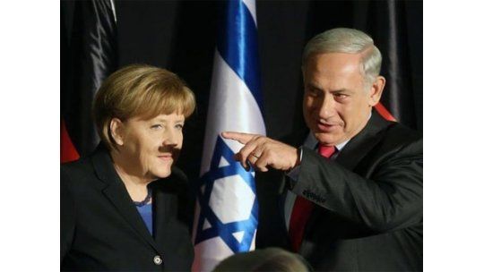 Foto de Merkel con bigote tipo Hitler causa furor en internet