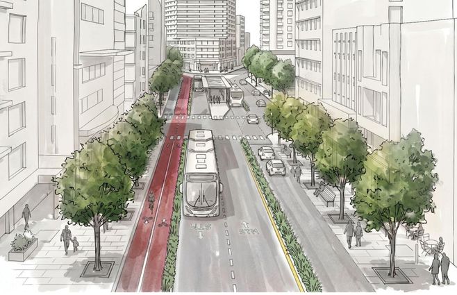 Imagen: IMM. Avenida 18 de Julio vista hacia El Gaucho.