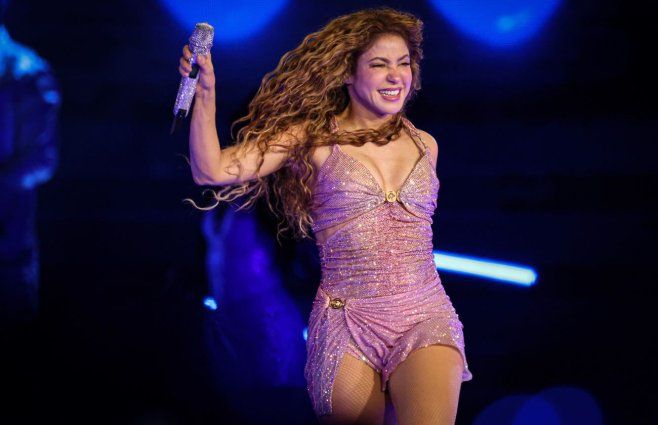 Foto: FocoUy. Shakira en su primera noche en el estadio Centenario.