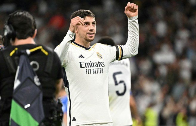 Foto: AFP. Federico Valverde, futbolista uruguayo en Real Madrid.