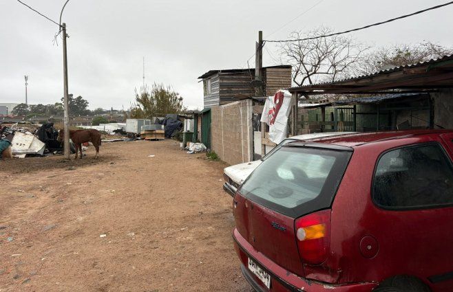 Foto: Subrayado. Escena del homicidio en Pérez Castellanos, Montevideo.