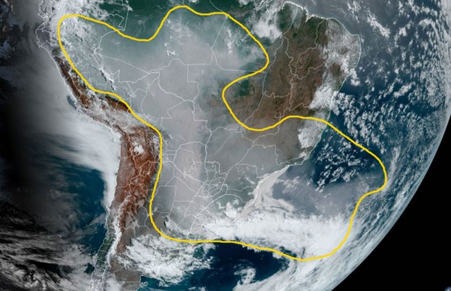 Imagen satelital, publicada por el Inumet.&nbsp;