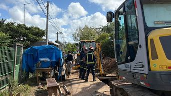 El lugar donde cayó el trabajador. Foto. María Eugenia Scognamiglio, Subrayado.