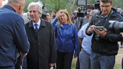 Vázquez en el balneario san Luis en el mes de mayo, lugar al que acudió a pedido de los vecinos por temas de seguridad. Fue una de sus apariciones públicas informales de 2018.
