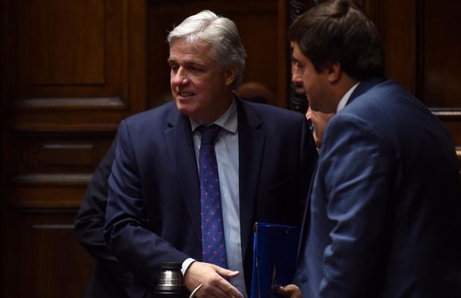 Bustillo en la interpelación por Salto Grande. Foto: FocoUy.