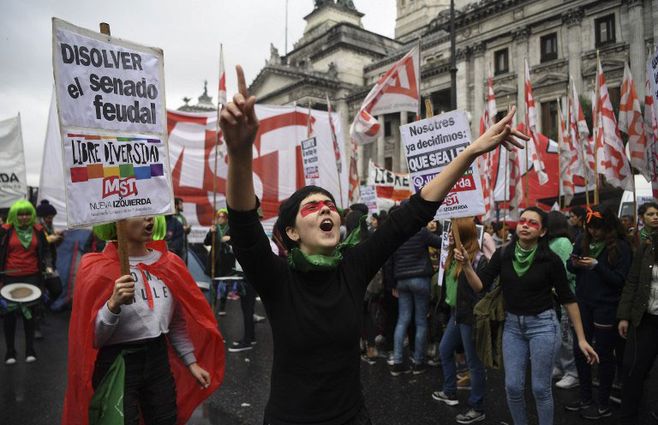 Activistas a favor de la legalización del aborto.&nbsp;