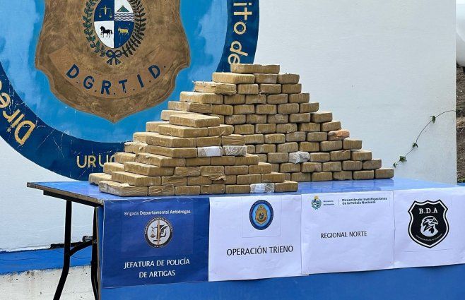 Foto: Subrayado. Droga incautada: casi 130 kilos, en 120 ladrillos.