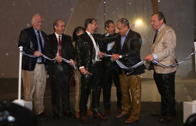 Lacalle Pou en la inauguración del viaducto en rambla portuaria. Foto: Gastón Britos / Foco UY